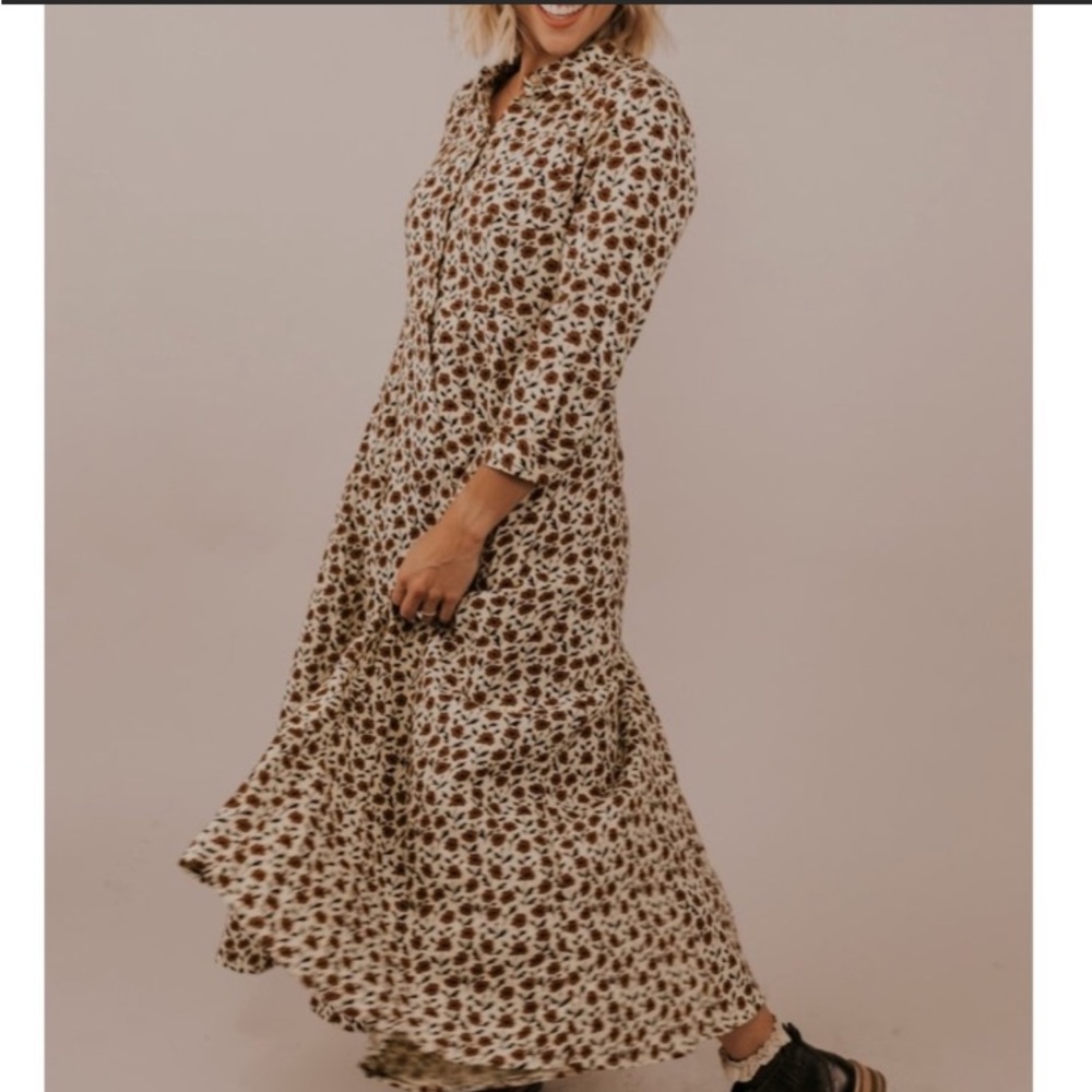 Roolee by Rylee & Cru Button Down Floral Maxi Dress. Size Large